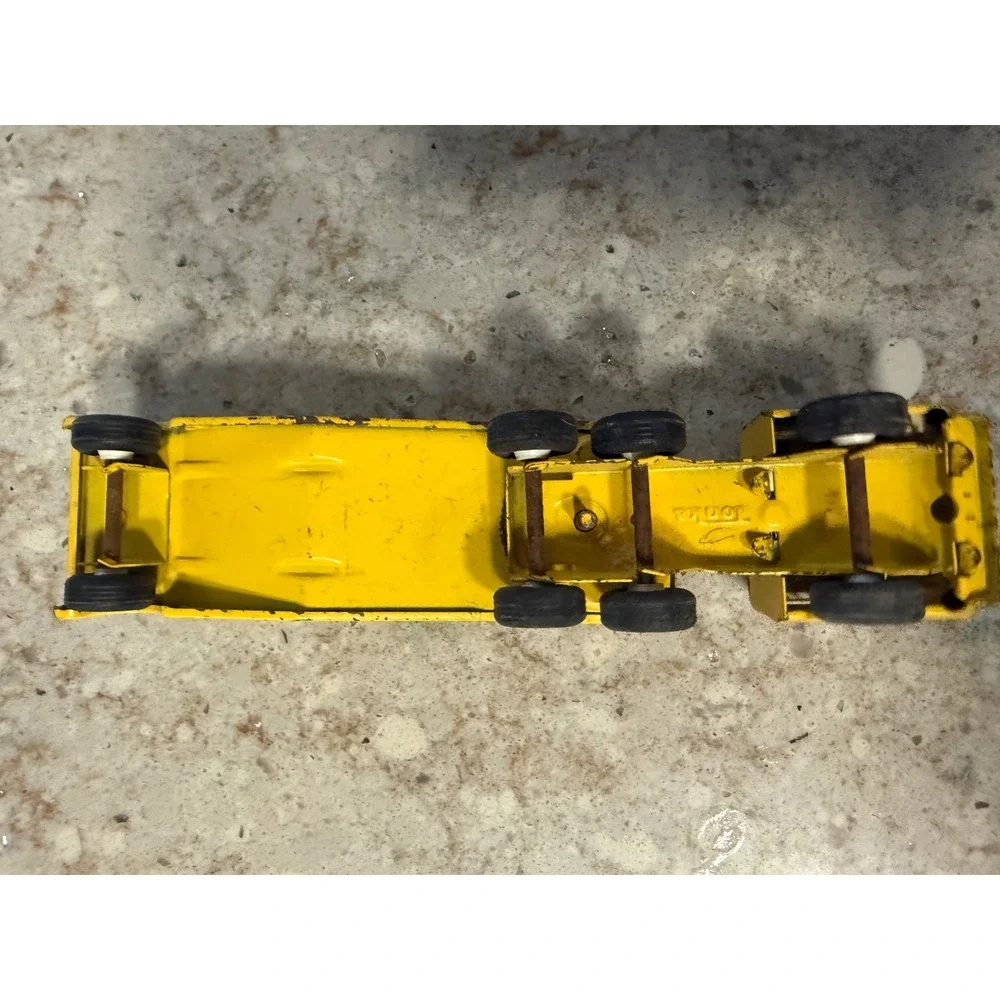 Vintage Tonka Pressed Steel Car Carrier Truck Yellow Double‎ Decker Trailer Toy